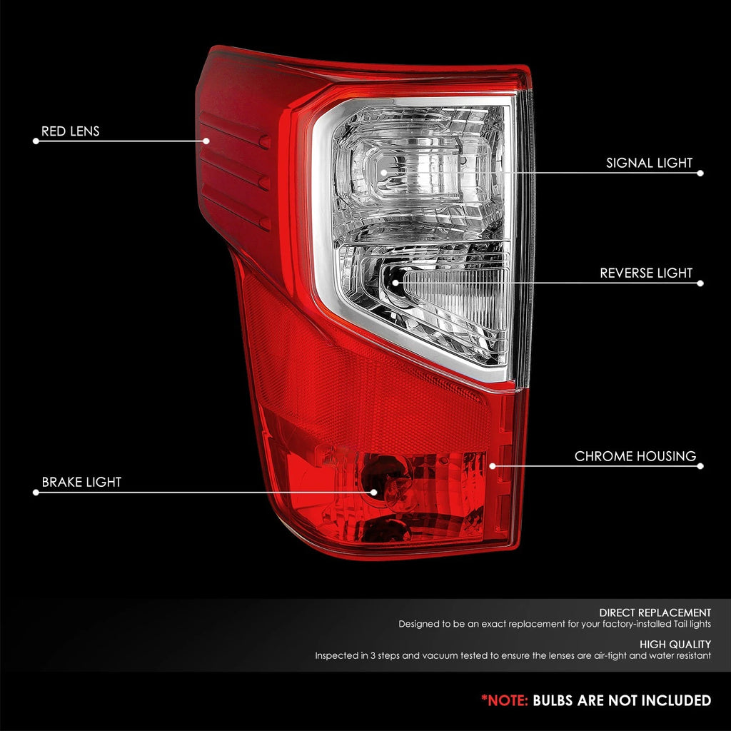 Left Side Taillight for Nissan Titan XD (2016–2023) OE Style Chrome Housing Red Lens