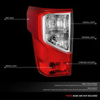 Left Side Taillight for Nissan Titan XD (2016–2023) OE Style Chrome Housing Red Lens