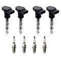 Set of 4 Ignition Coils & Denso U-Groove Spark Plugs for Audi A4 Quattro (1996–2001)