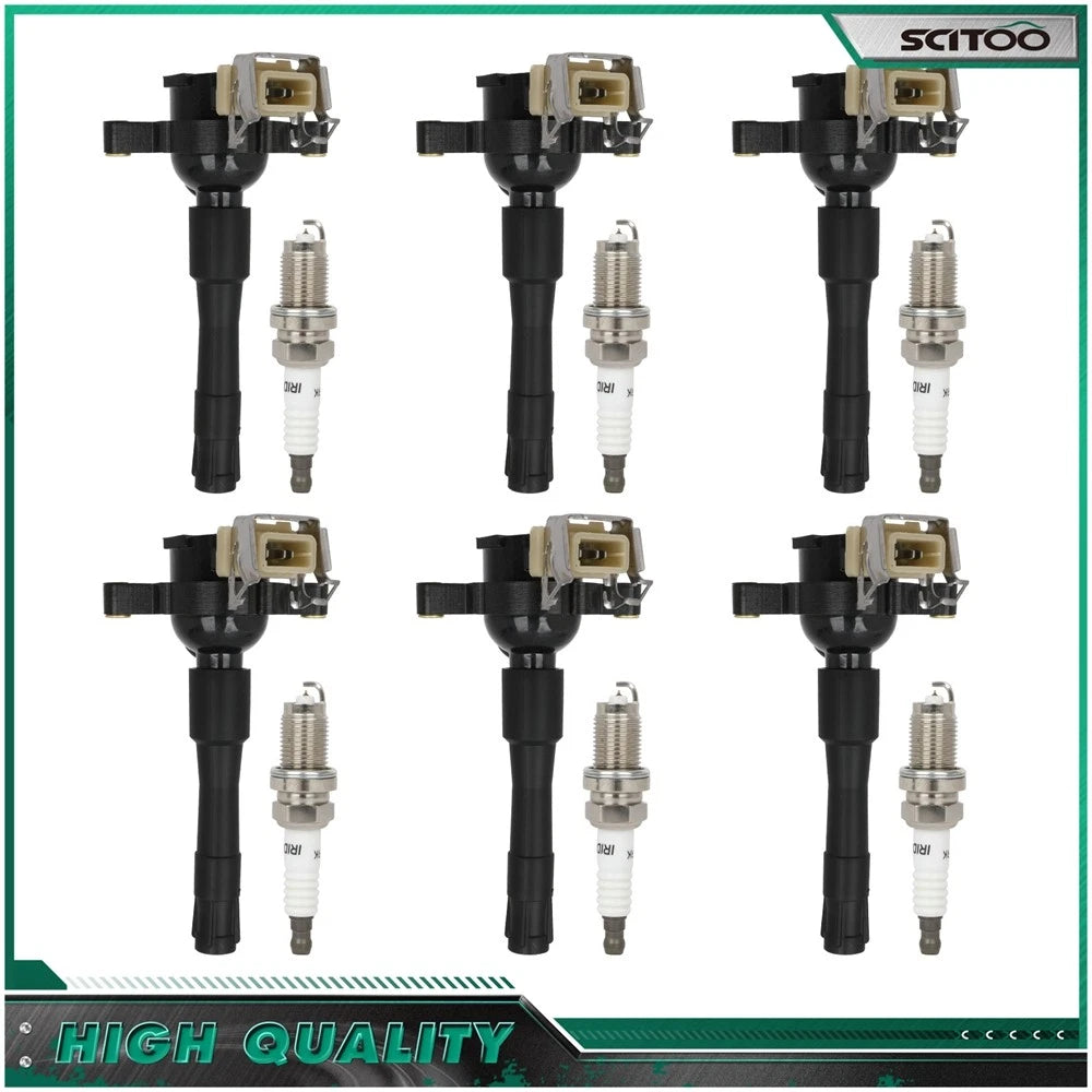 Set of 6 Ignition Coils & 6 Spark Plugs for BMW 325Ci 325i 352i 352Xi (2001–2002)