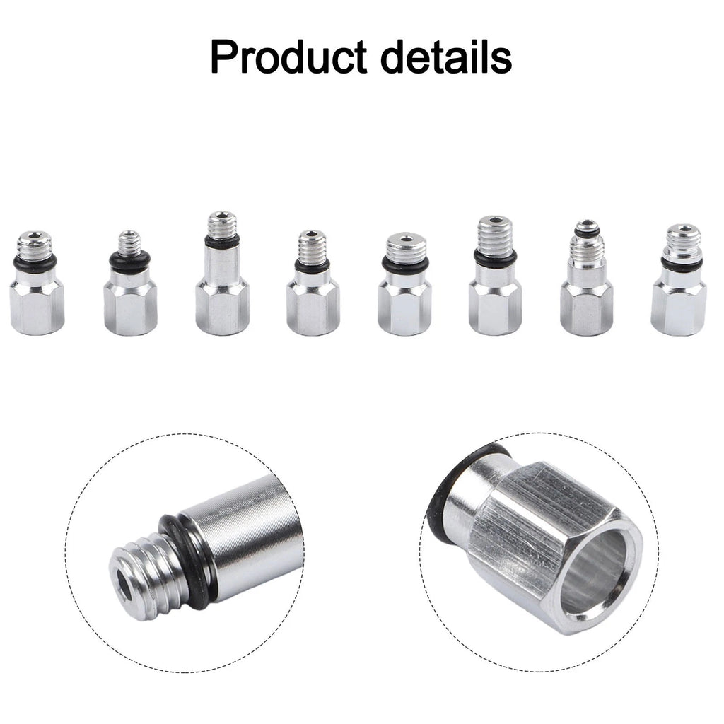 13PCS Brake Bleed Connector Kit for Hydraulic Bike Brakes (Aluminum Alloy)