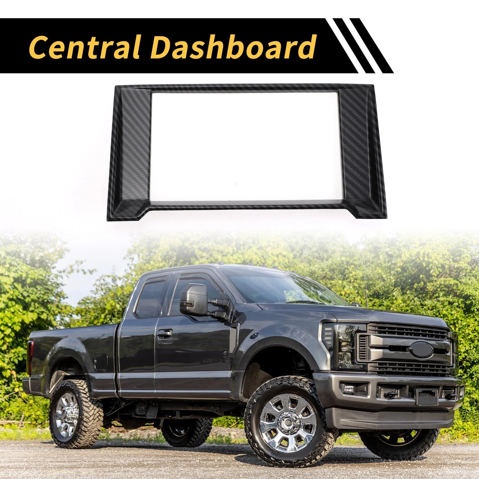 Central Dashboard Meter Frame Cover Trim for Ford F-150 (2015–2020) Carbon Fiber Black
