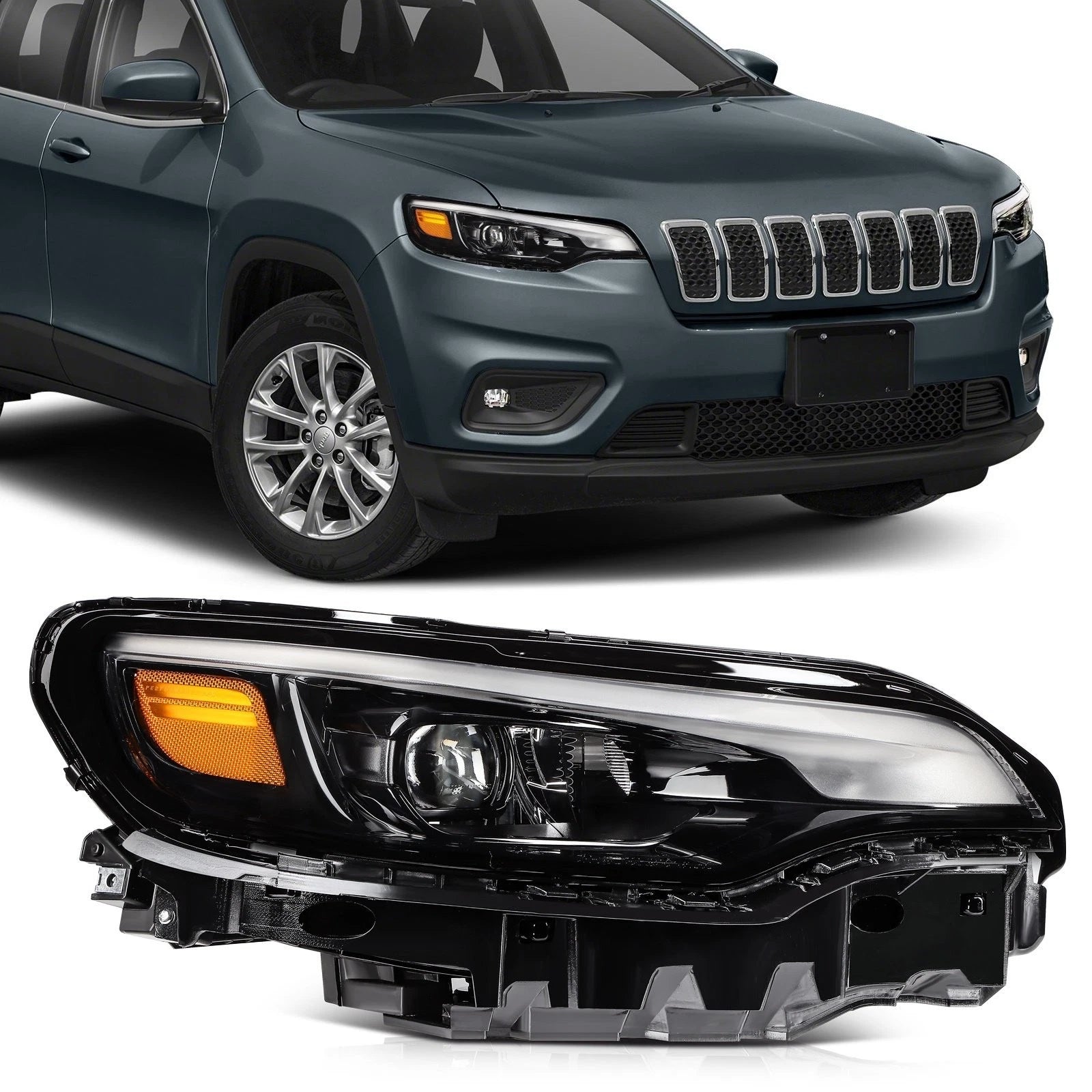 Full LED Headlight for Jeep Cherokee (2019–2023) Right Passenger Side