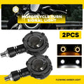 2X Amber White Smoked LED Turn Signal Blinker Lights for Motorcycle (12V)