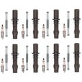 NGK 8 Ruthenium HX Spark Plugs & Denso Coil Boots Kit for F-150 (1997–2003)
