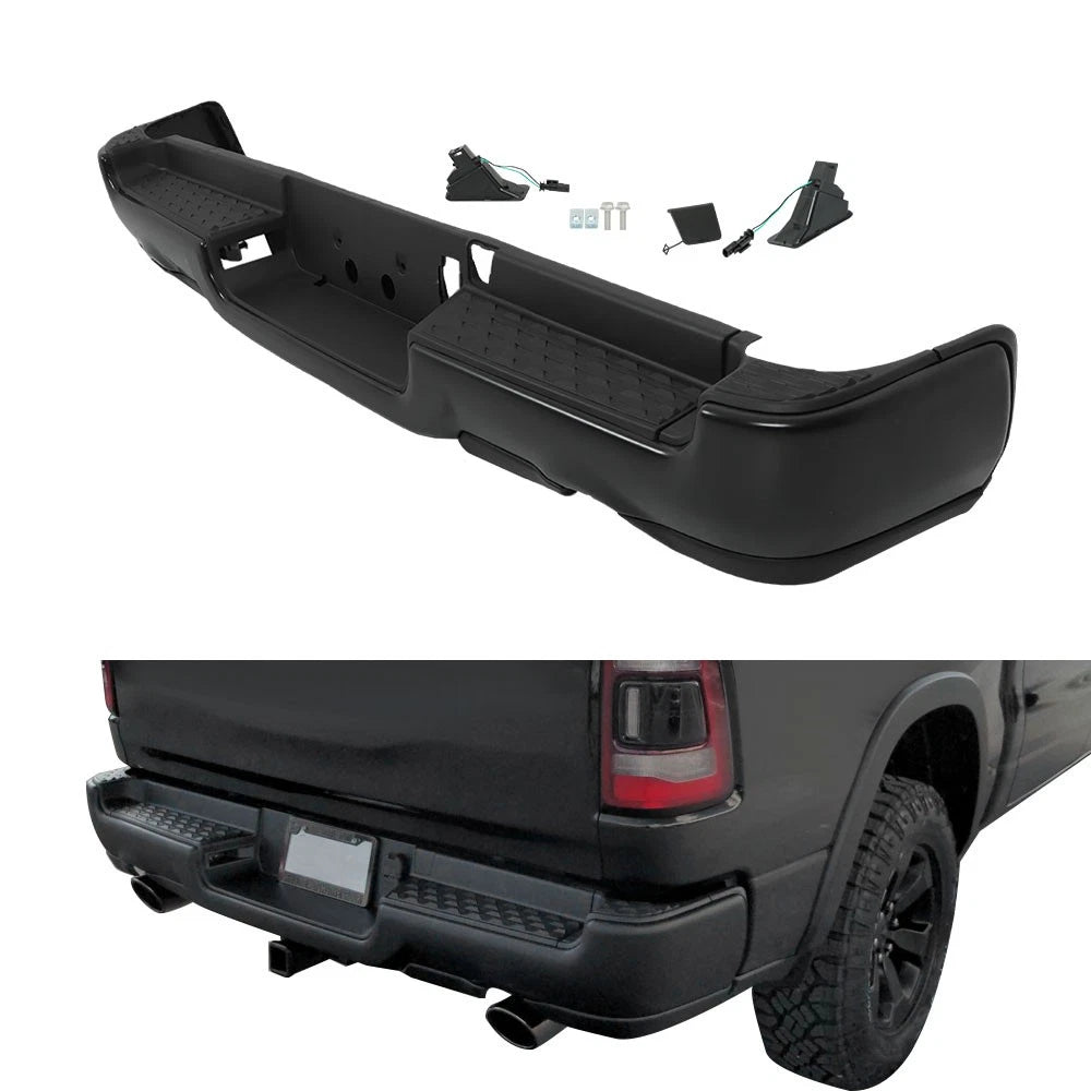 Rear Steel Step Bumper for Ram 1500 (2019-2022) with Dual Exhaust
