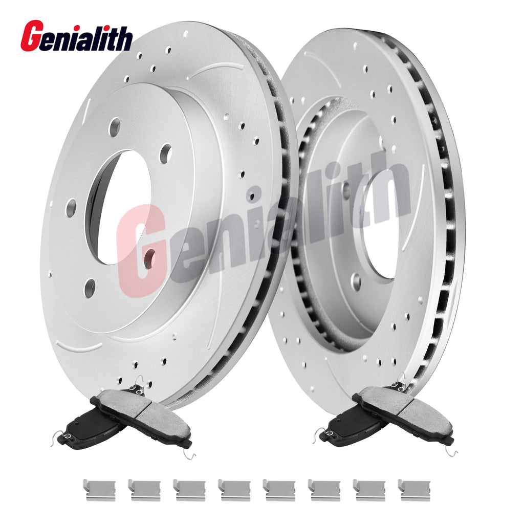 Set of 2 Front Brake Rotors + Ceramic Pads for Ford Mustang Base (2011–2014)