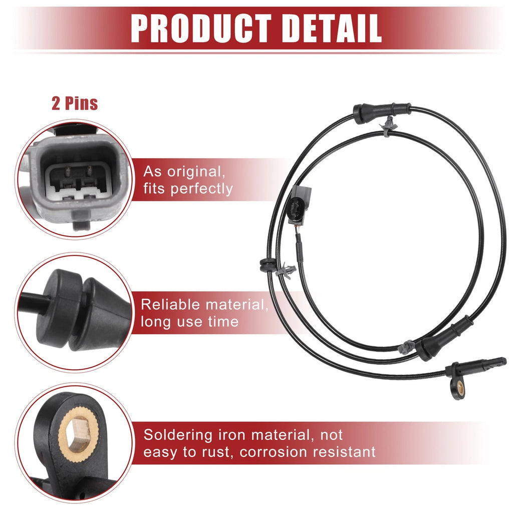 2 Pcs ABS Wheel Speed Sensor for Nissan Juke (2010–2019) No. 479101KA0A