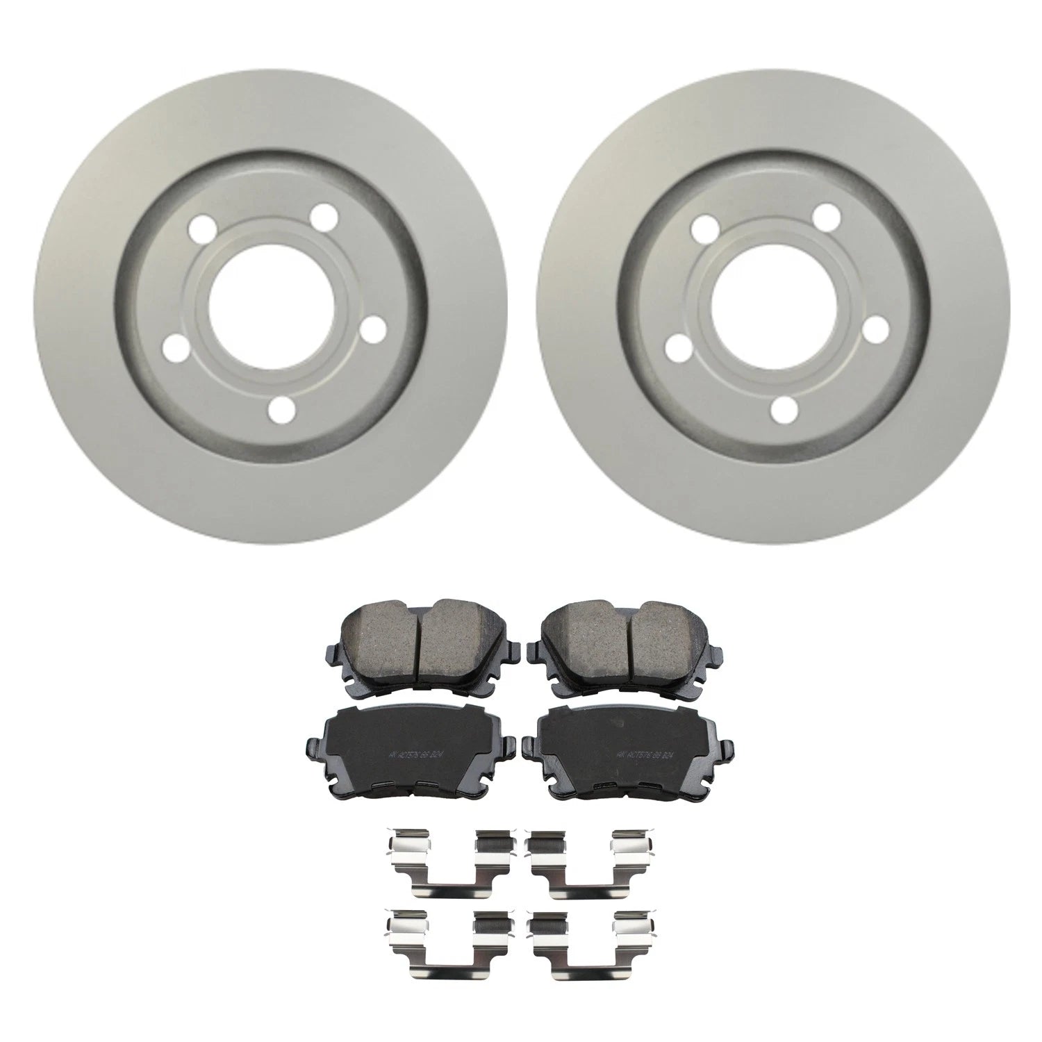Hella Rear Rotor & Akebono EURO Ceramic Disc Brake Pad Kit for Audi A8 Quattro (2003)