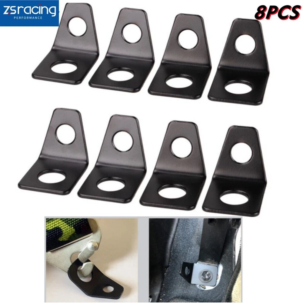 Set of 8 Seat Belt Mounting Brackets for 90 Degree Angle Installation