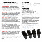 Interior Door Side Insert Organizer for 2019-2023 Dodge Ram 1500 (Black)