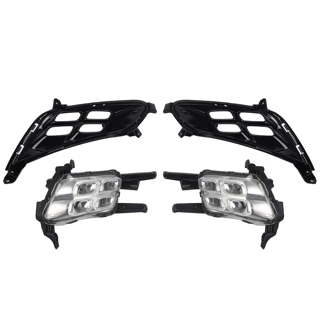 Set of 2 Fog Lights for Kia Optima (2014–2015) LH + RH with LED DRL Bezel