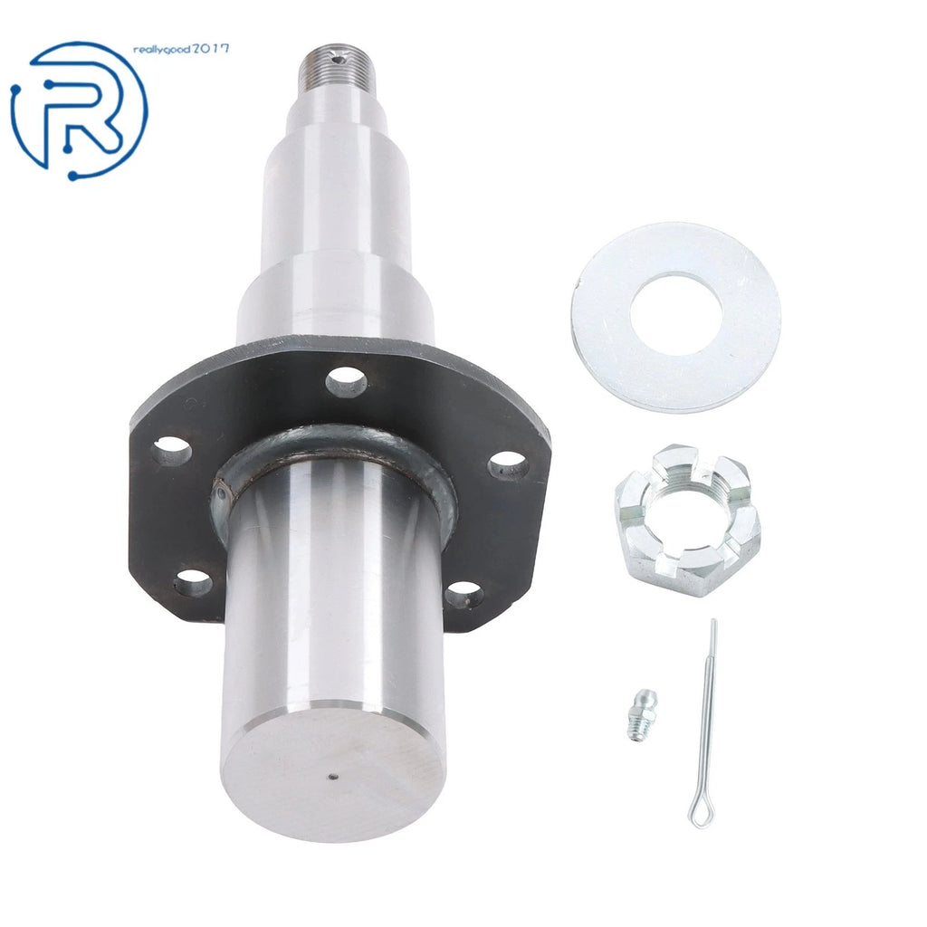 7000lbs Round Spindle Kit w/Brake Flanged E-Z Lube #42 for Trailer Axle (11' × 2.25')