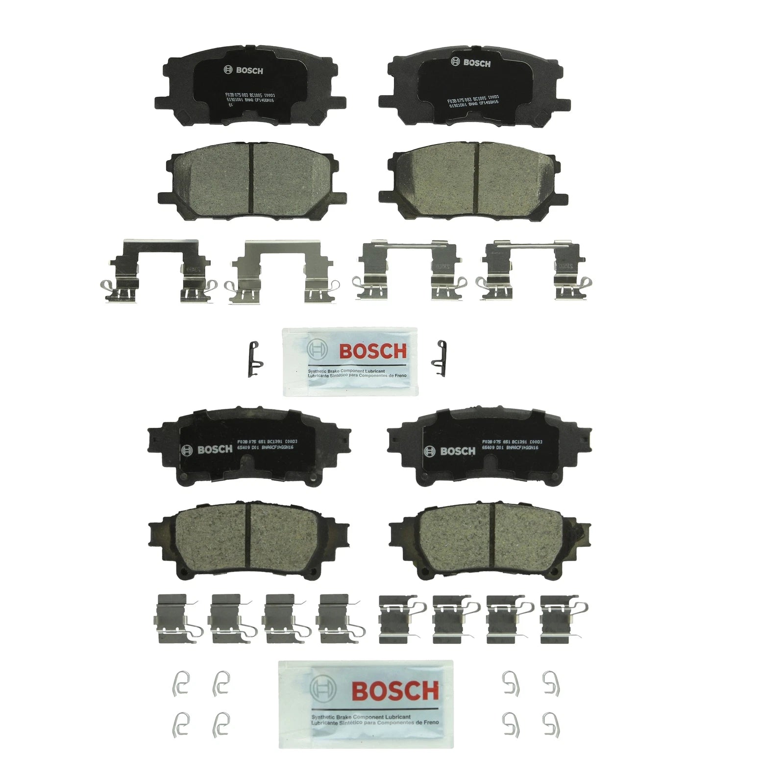 Set of 4 Bosch QuietCast Ceramic Disc Brake Pads for Lexus RX350 (2007–2022)
