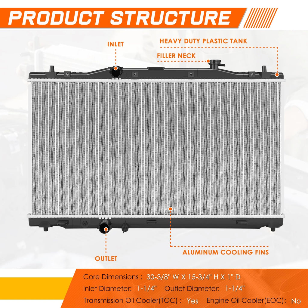 Full Aluminum Core Radiator for Honda Accord Hybrid 2.0L (2018–2022) DPI-13768