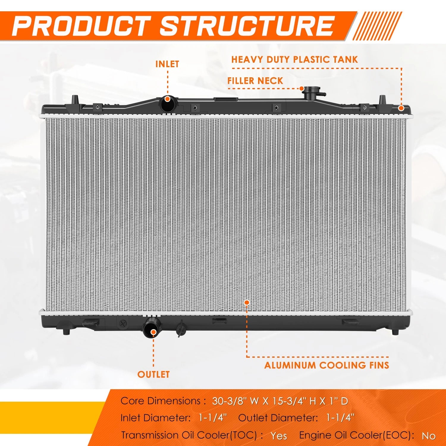 Full Aluminum Core Radiator for Honda Accord Hybrid 2.0L (2018–2022) DPI-13768