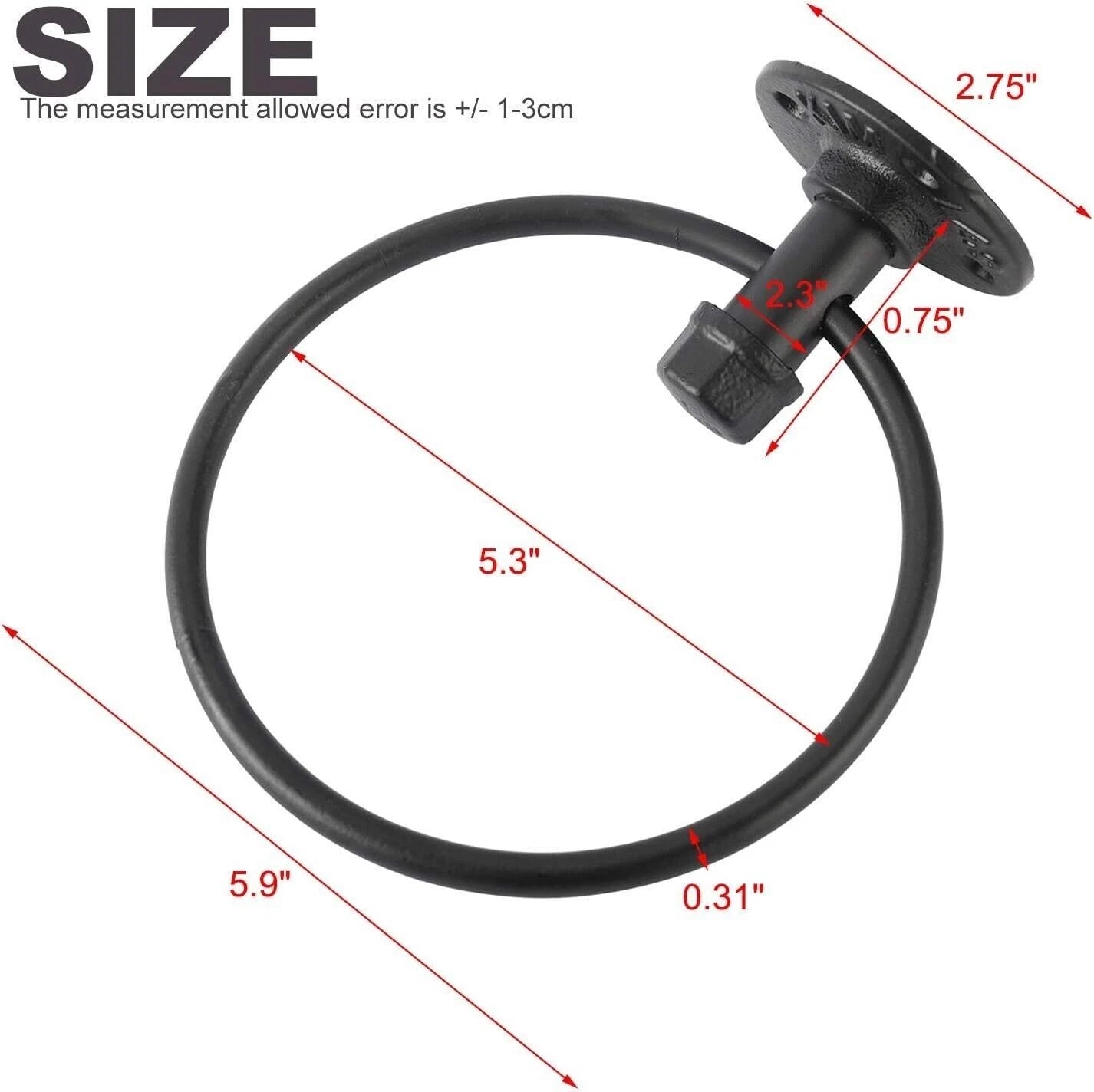 Round Towel Ring Holder for Bathroom Kitchen (Rust-Resistant)