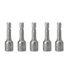 5-Piece Magnetic Nut Driver Set with Quick Release Hex Shank for Drill Bit Tools