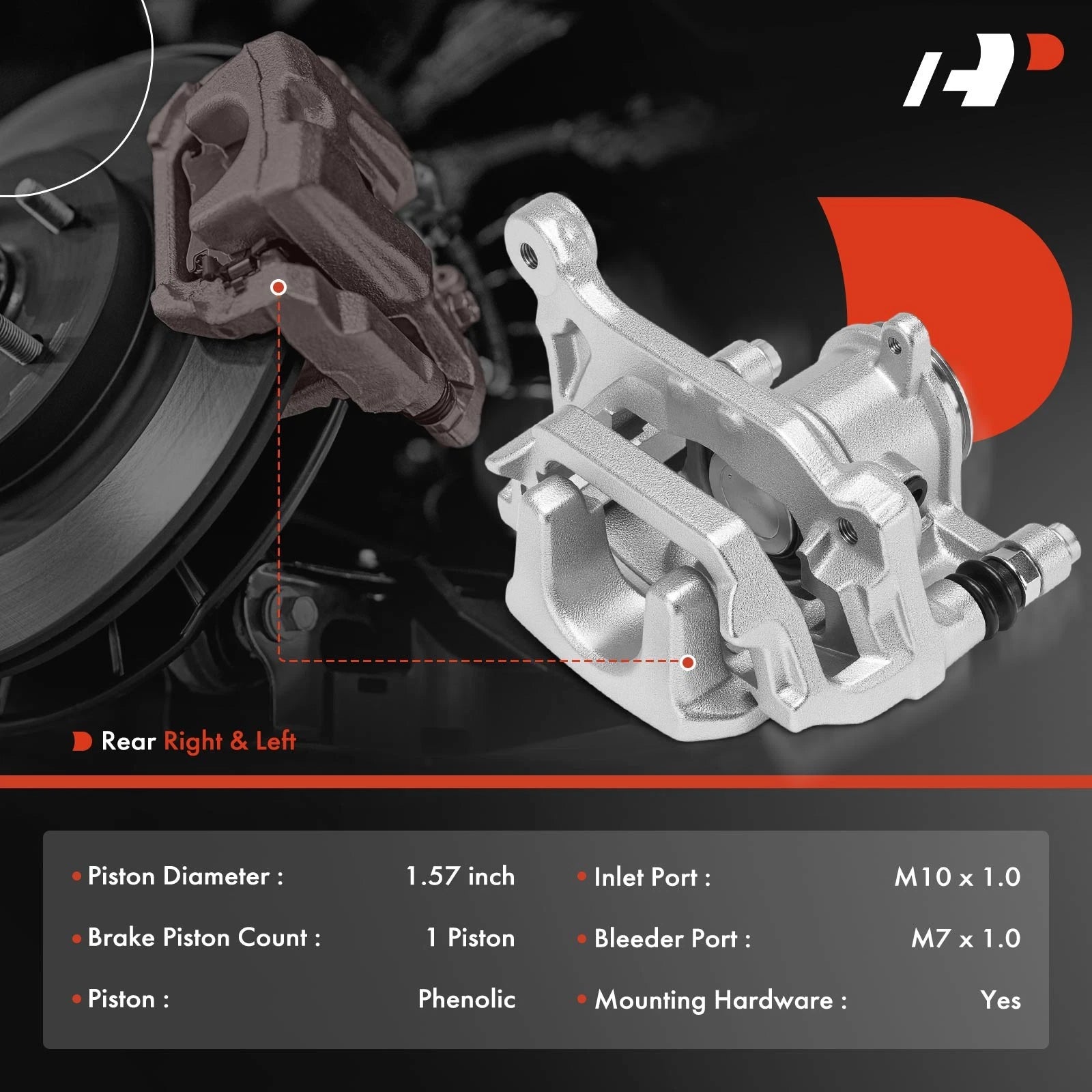 2X Rear Brake Calipers with Bracket for Mitsubishi Outlander (2017-2020)