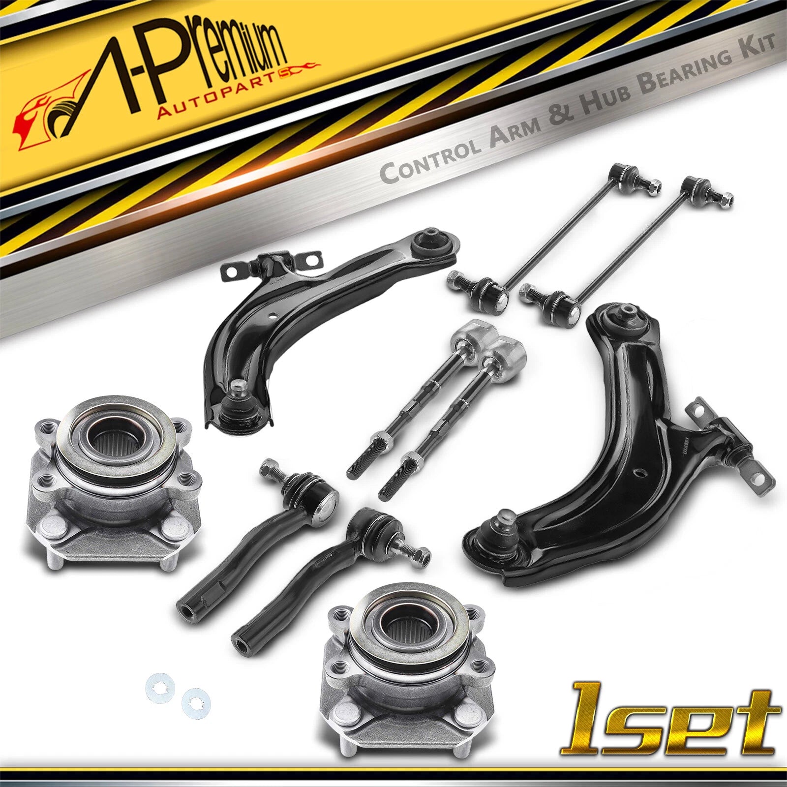 10x Front Control Arm Kit & Wheel Bearing for Nissan Sentra (2007–2012)