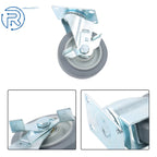 Set of 4 Heavy Duty 4-Inch Casters with Side Brakes