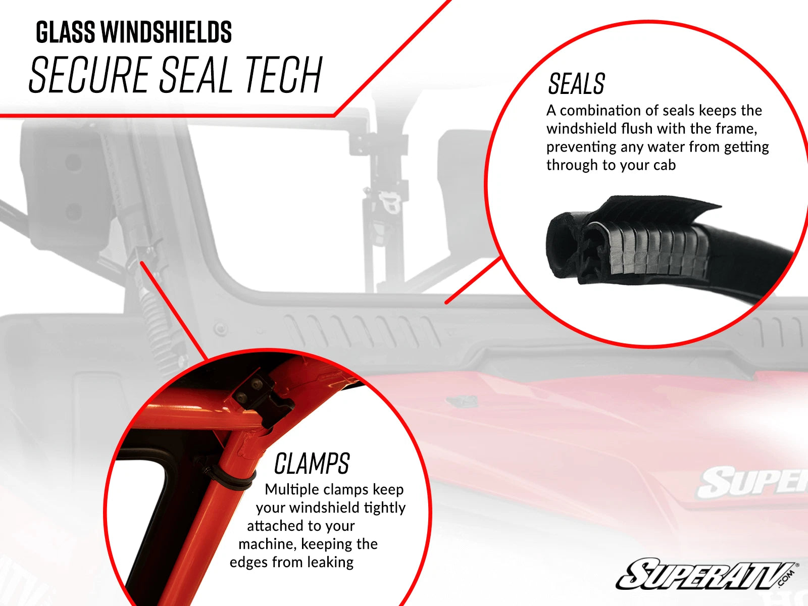 Full Glass Windshield for Polaris Ranger 1000 (2019–2023)