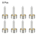 Set of 8 Mirror Screws for Stainless Steel Brushed