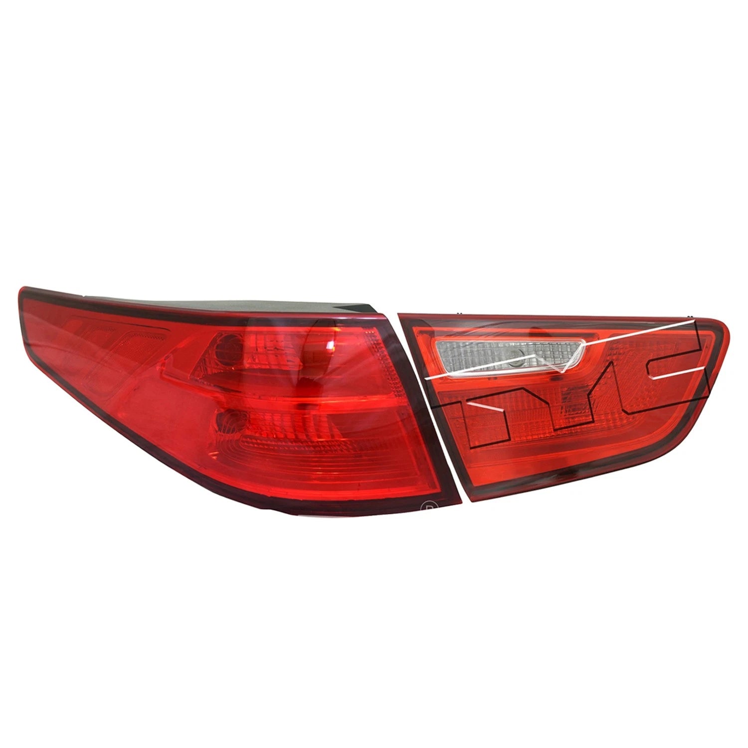 Set of 2 TYC Inner Outer Tail Light Lamp Assembly for Optima Sedan (2014–2015)