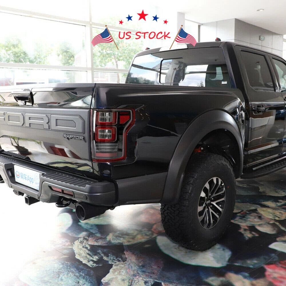 2X LED Tail Lights for Ford F150 (2015-2020) Clear Rear Lamps Assembly