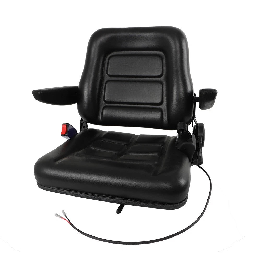 Fold Down Forklift Seat with Armrest for Excavator Tractor Loader