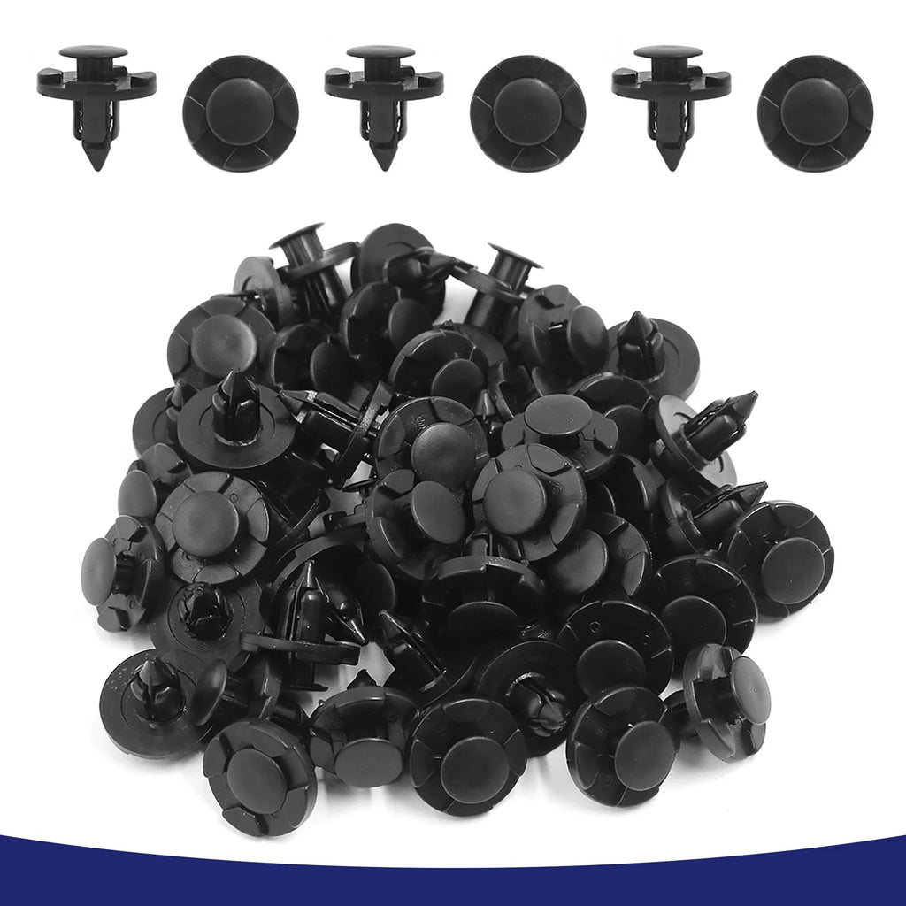 Set of 50 Plastic Push Type Rivet Retainer Clips for Nissan