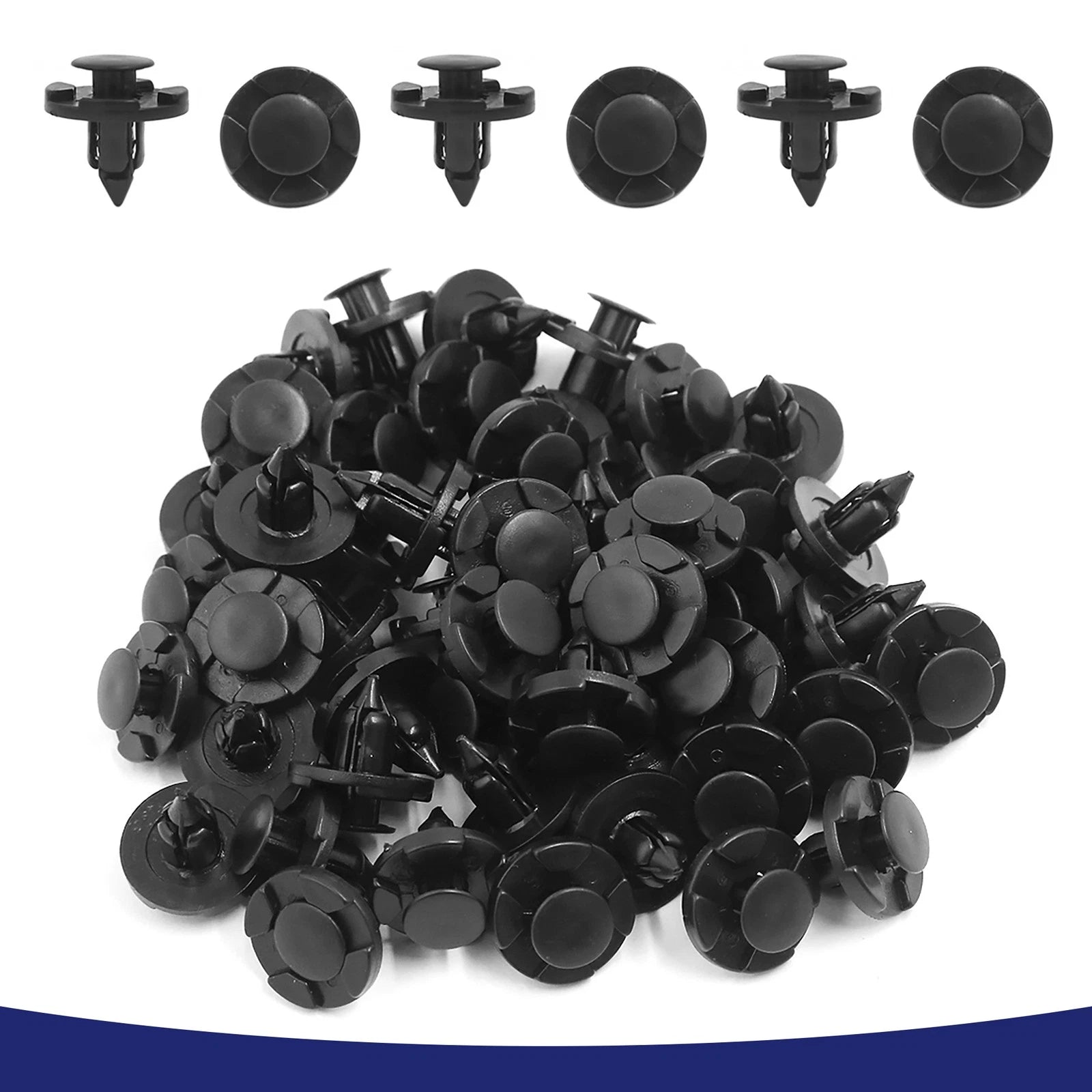 Set of 50 Plastic Push Type Rivet Retainer Clips for Nissan