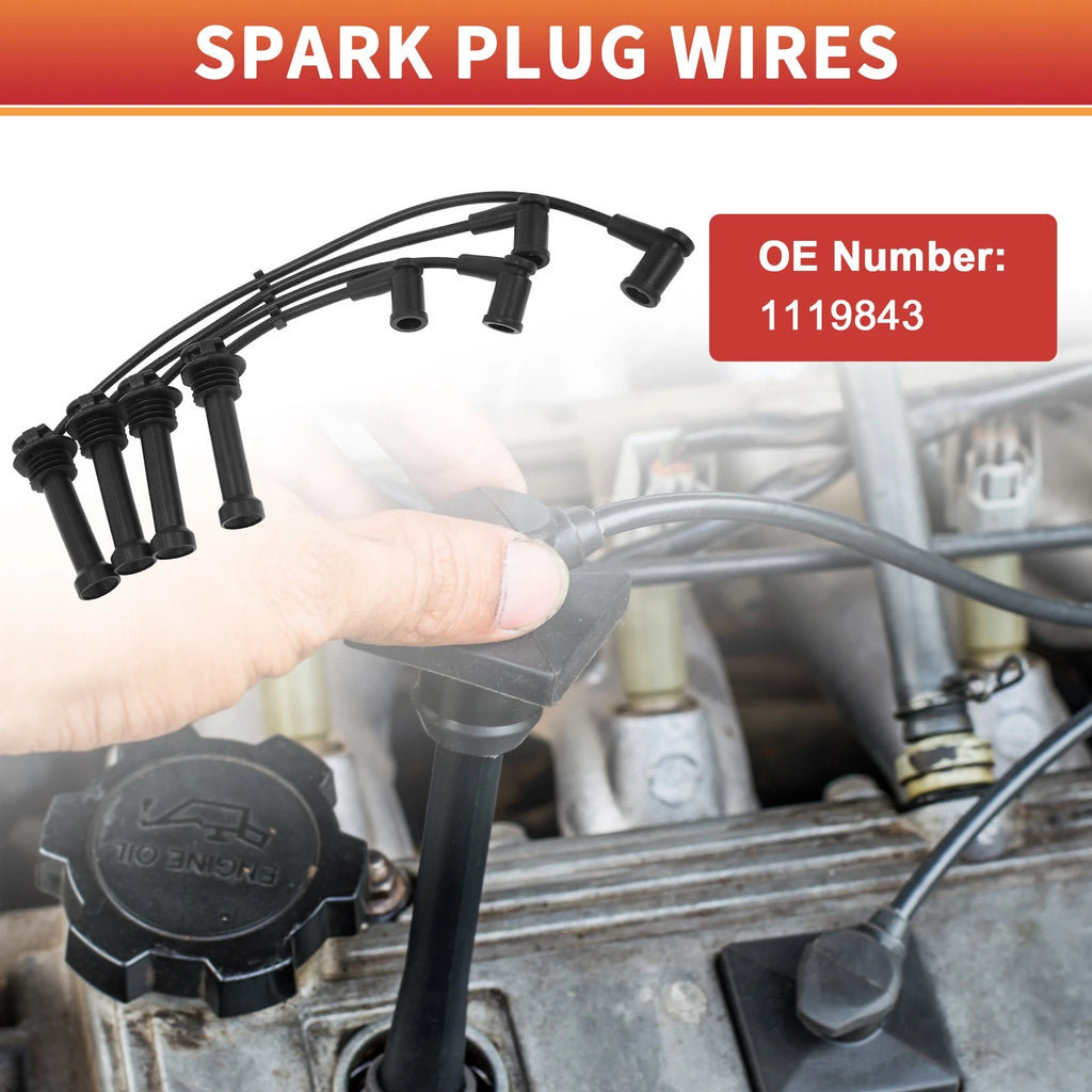 Set of 4 Spark Plug Wire Ignition Coil Cables No. 1119843 for Ford Mondeo III (2000–2007)
