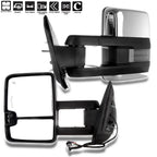 Set of 2 Power Heated LED Signal Towing Mirrors for Silverado Sierra 1500 2500 (2007–2013)