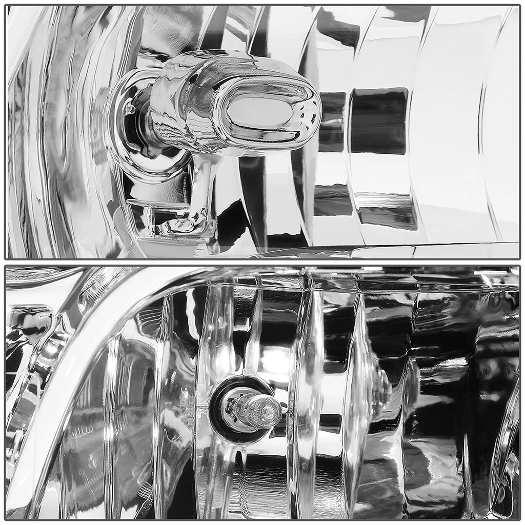 Set of 2 Chrome Housing Clear Side Quad Headlights for Dodge Ram Pickup (2009–2018)