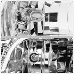 Set of 2 Chrome Housing Clear Side Quad Headlights for Dodge Ram Pickup (2009–2018)