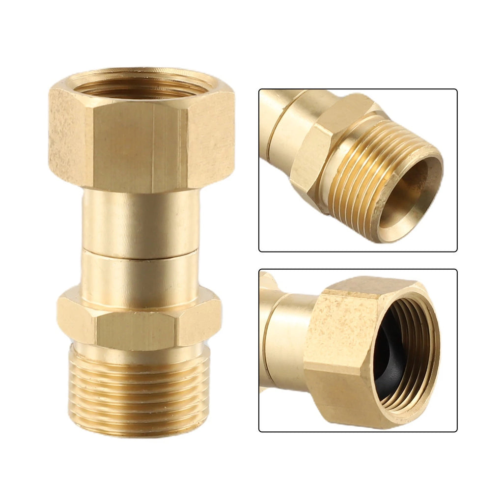 M22 Thread High Pressure Washer Swivel Joint Connector Adapter Fitting