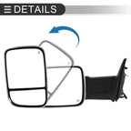 Tow Mirrors for Dodge Ram 1500 with Turn Signal Light Silver Tone 2 x  (2009-2018)