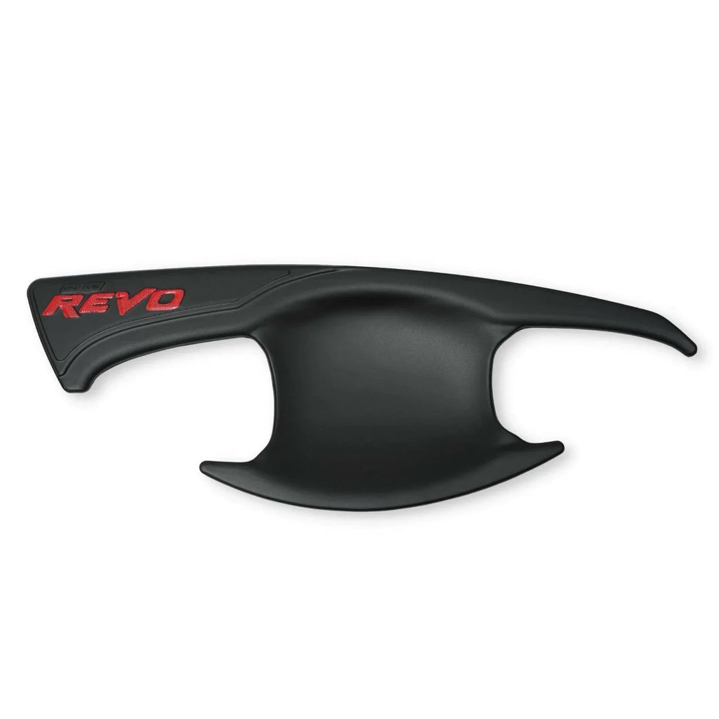 Matte Black Red 4 Door Handle Insert Bowl Cup Trim for Toyota Hilux (15-22)