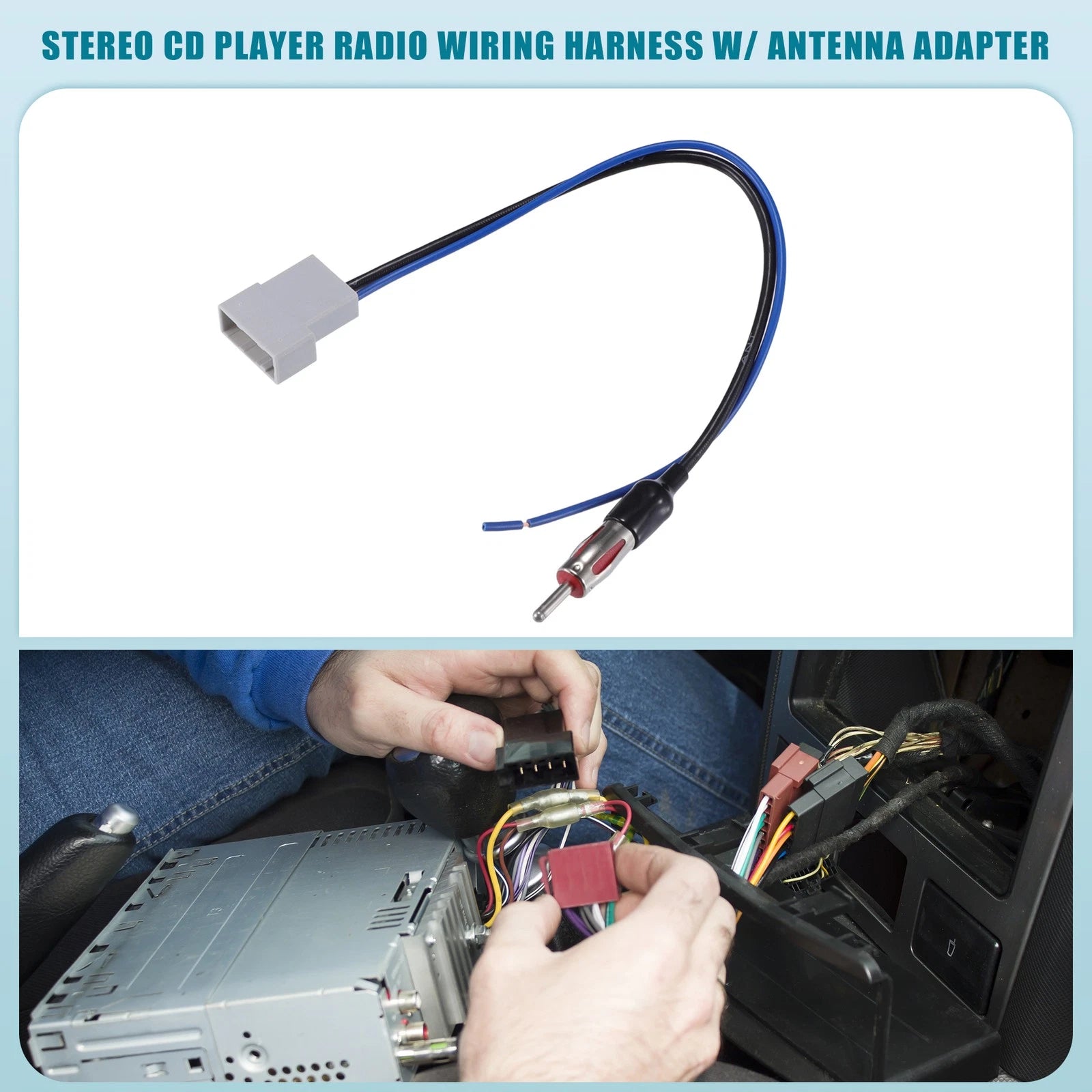 Stereo CD Player Radio Wiring Harness with Antenna Adapter for Nissan (2007–2020)
