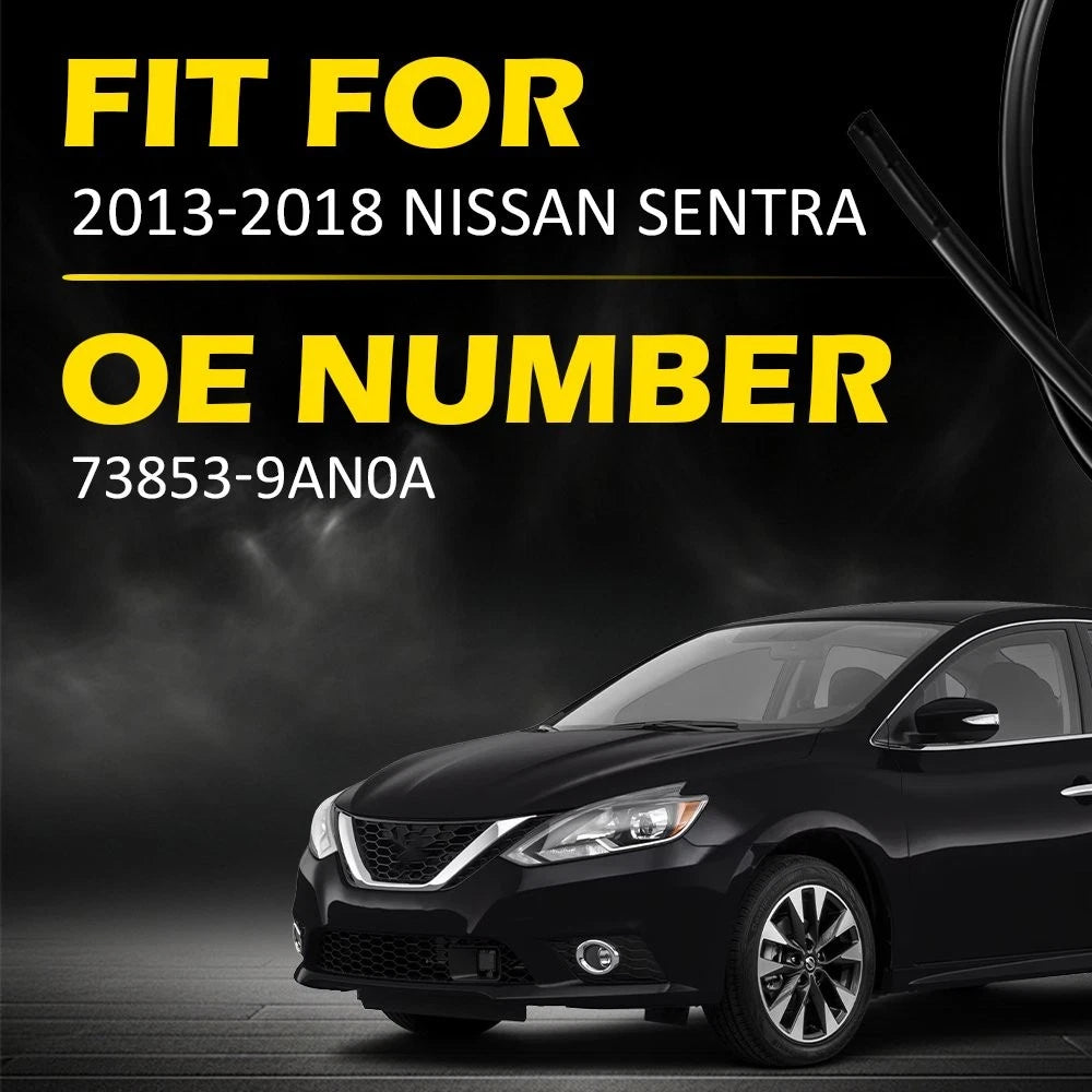 2Pcs Roof Drip Moulding Trim Black Left & Right for Nissan Sentra (2013–2018)