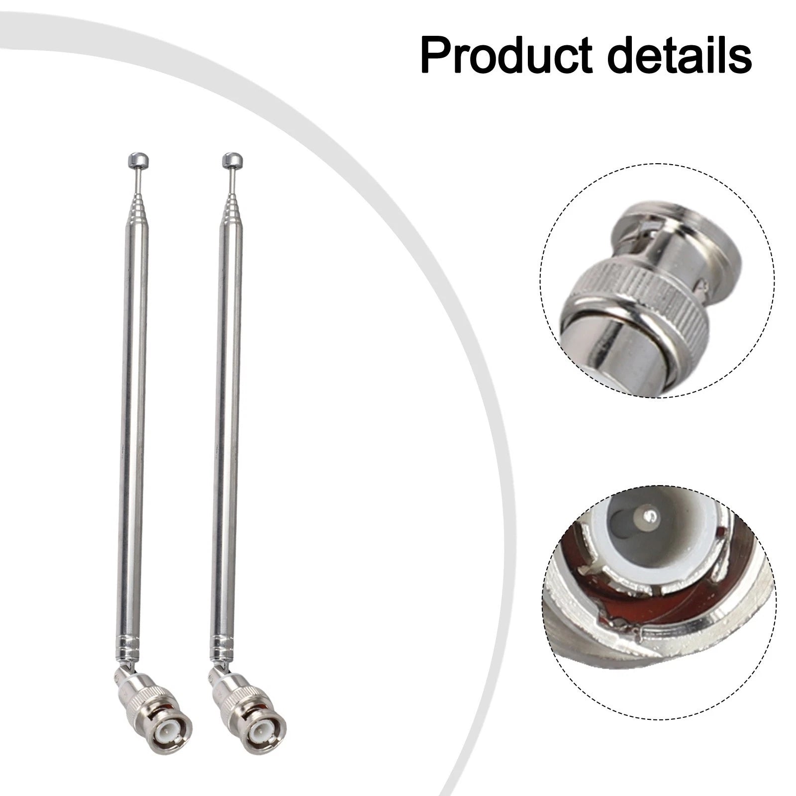 2X Telescopic BNC Antenna 7 Sections for Radio Scanner (VHF UHF AM FM)