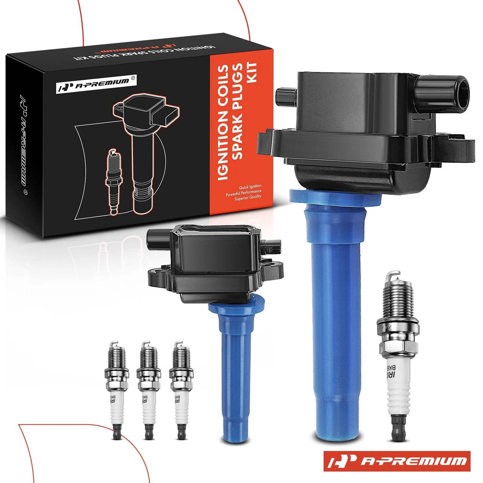 2X Blue Ignition Coil & 4X Iridium Spark Plug for Kia Sportage (1995–2002)