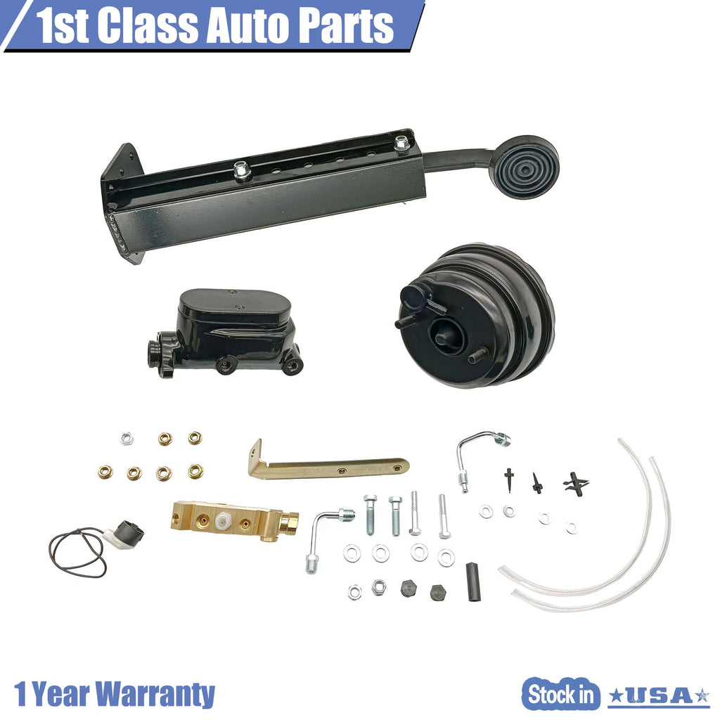 Dual Booster Master Kit for Firewall Mount Power Brake Pedal (Fits Various Models)