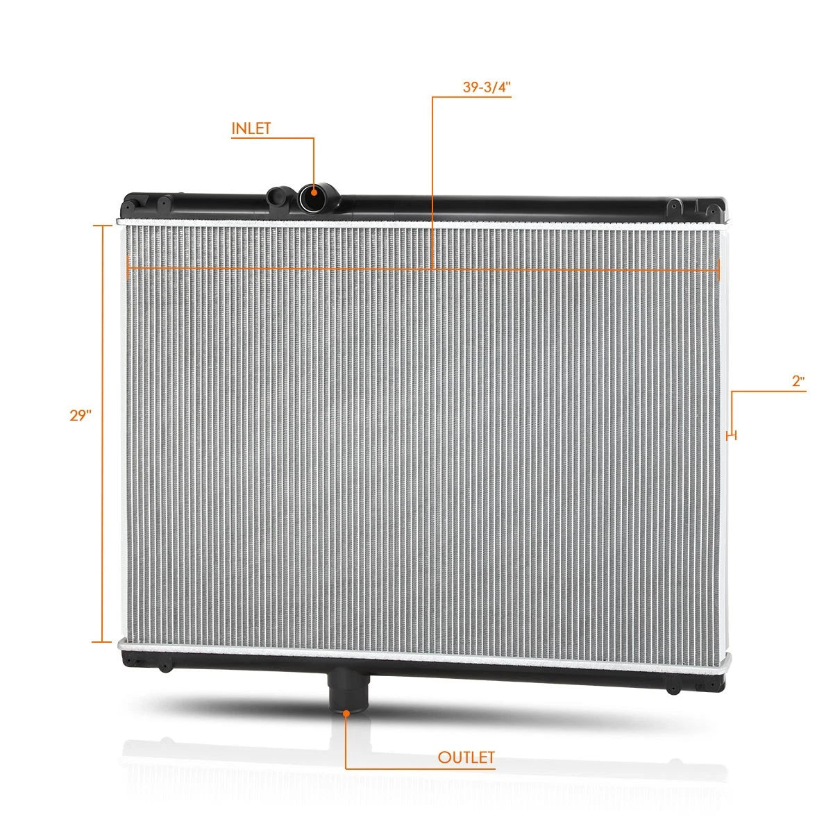 2-Row Aluminum Cooling Radiator for Mack MR RD FDM CX CH CS200P (1989–2005)