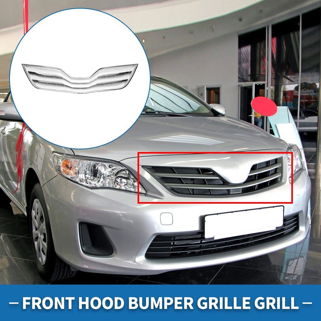 Front Hood Bumper Grille for Toyota Camry (2010) Chrome Silver Tone