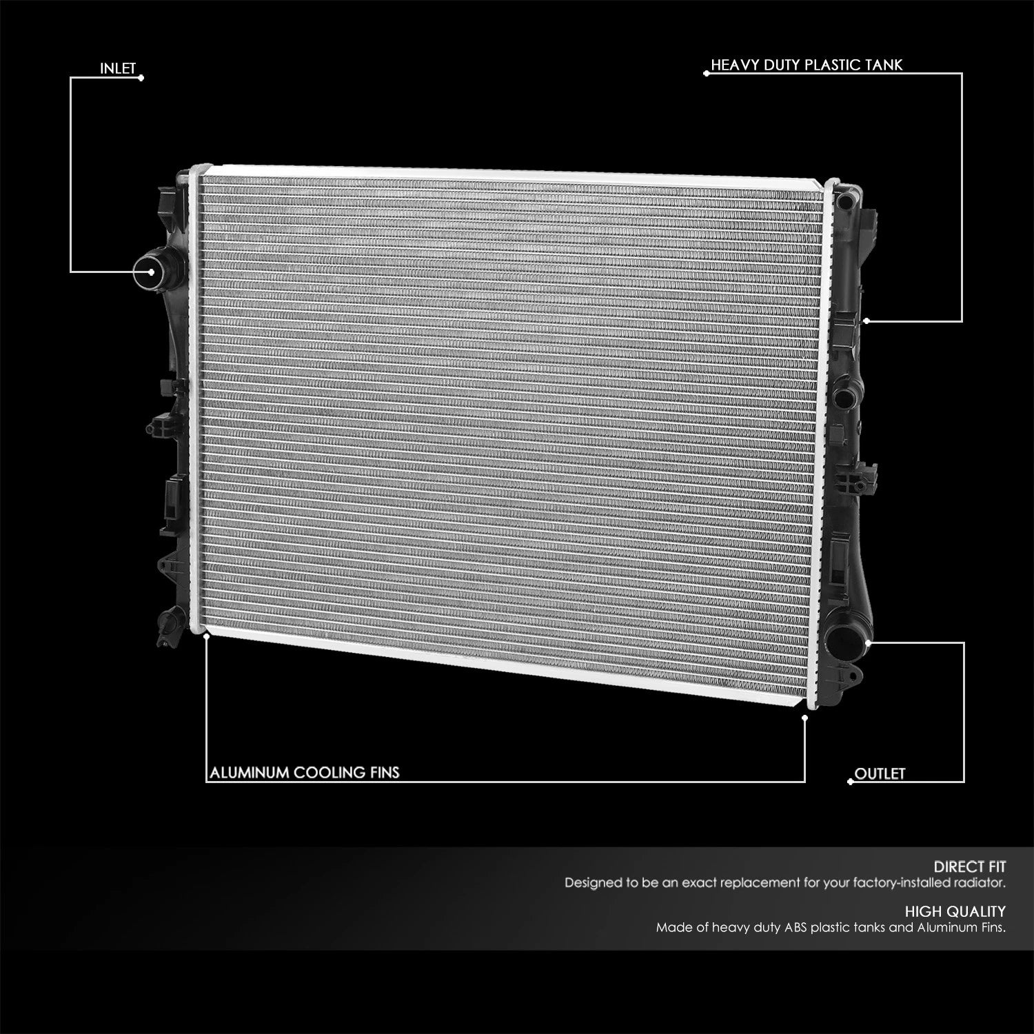 Aluminum Radiator DPI13801 for Mercedes E300 E400 E53 AMG (2018–2023)