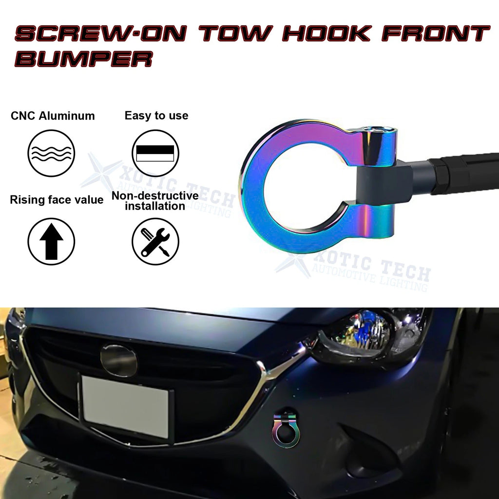 Track Racing Style Anodized Aluminum Tow Hook Set for Cadillac XLR (2006-2009)