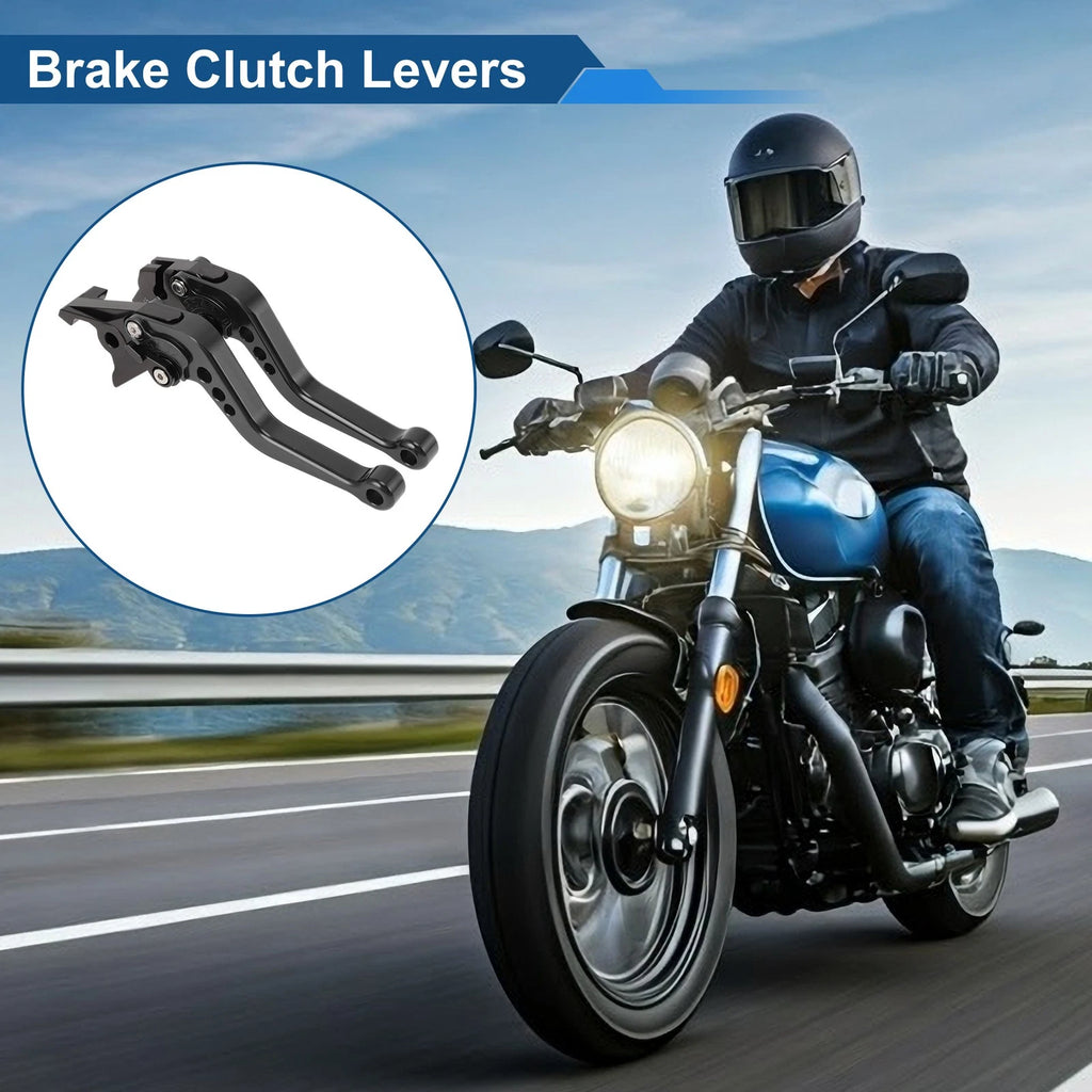 Adjustable Short Brake Clutch Levers for Suzuki SV650 (1999–2010) Solid Black