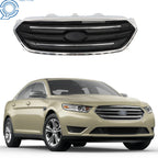 Front Upper Grille for Ford Taurus (2013–2019) Matte Black with Chrome Trim